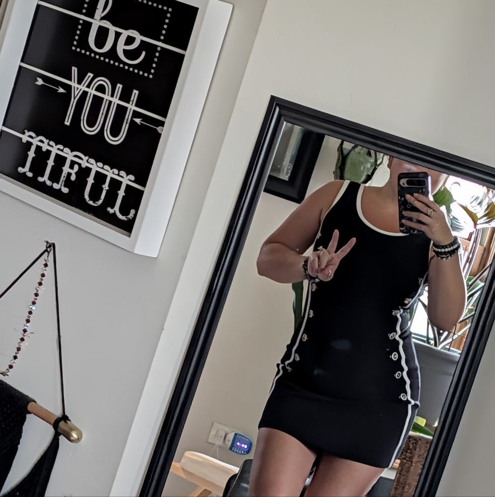 Vintage 90's E.Y.E. Black and White Sleeveless Dress
